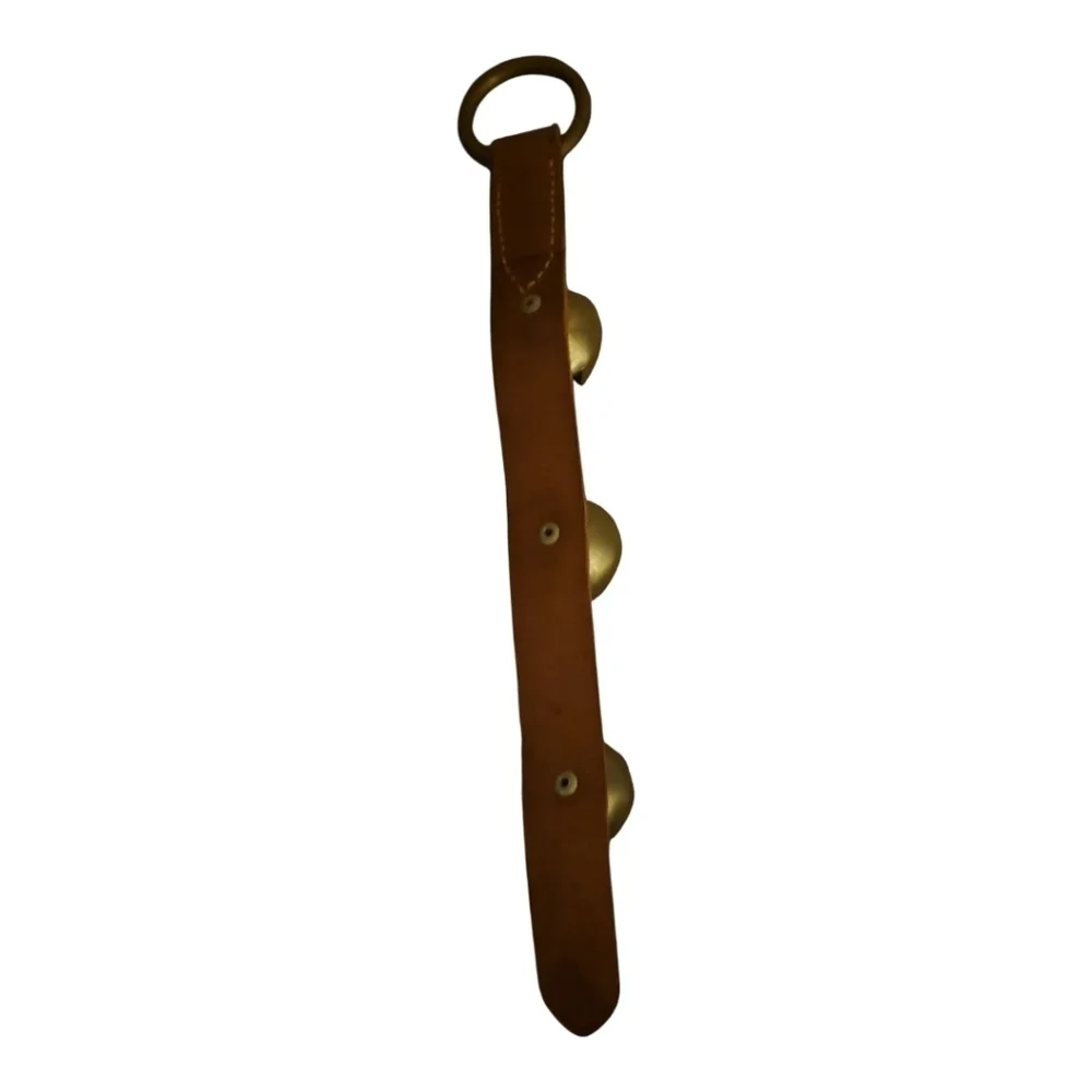 Brown Leather Jingle Bell Bells Strap‎